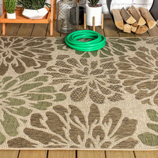 Zinnia Modern Floral Textured Weave Indoor/outdoor Area Rug - JONATHAN Y