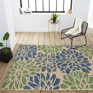 Zinnia Modern Floral Textured Weave Indoor/outdoor Area Rug - JONATHAN Y