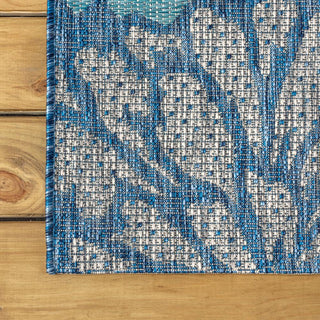 Zinnia Modern Floral Textured Weave Indoor/outdoor Area Rug