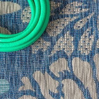 Zinnia Modern Floral Textured Weave Indoor/outdoor Area Rug