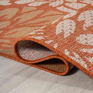 Zinnia Modern Floral Textured Weave Indoor/outdoor Area Rug