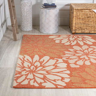 Zinnia Modern Floral Textured Weave Indoor/outdoor Area Rug