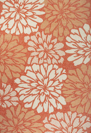 Zinnia Modern Floral Textured Weave Indoor/outdoor Area Rug