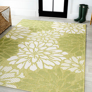 Zinnia Modern Floral Textured Weave Indoor/outdoor Area Rug