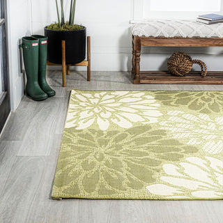 Zinnia Modern Floral Textured Weave Indoor/outdoor Area Rug