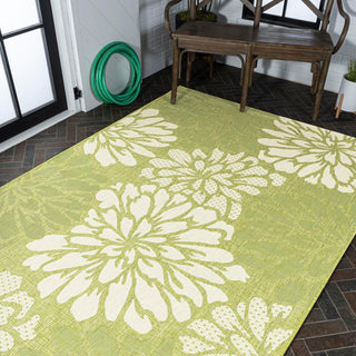 Zinnia Modern Floral Textured Weave Indoor/outdoor Area Rug