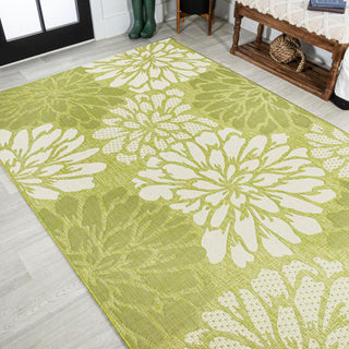 Zinnia Modern Floral Textured Weave Indoor/outdoor Area Rug