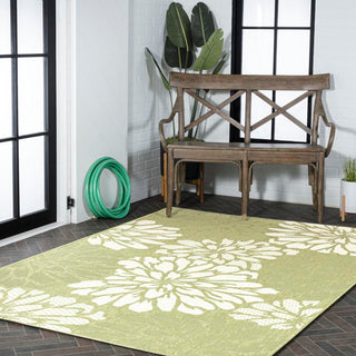 Zinnia Modern Floral Textured Weave Indoor/outdoor Area Rug