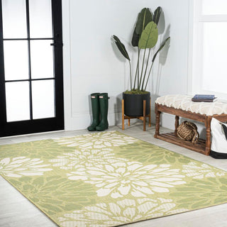 Zinnia Modern Floral Textured Weave Indoor/outdoor Area Rug