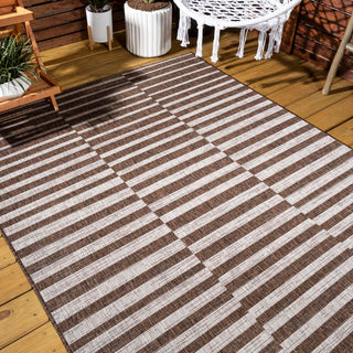 Sukie Modern Offset Stripe Indoor/outdoor Area Rug