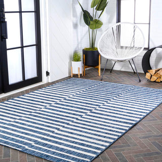 Sukie Modern Offset Stripe Indoor/outdoor Area Rug
