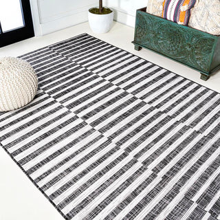 Sukie Modern Offset Stripe Indoor/outdoor Area Rug