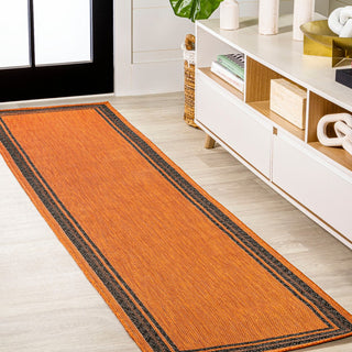 James Modern Border Stripe Indoor/outdoor Area Rug