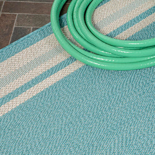 James Modern Border Stripe Indoor/outdoor Area Rug