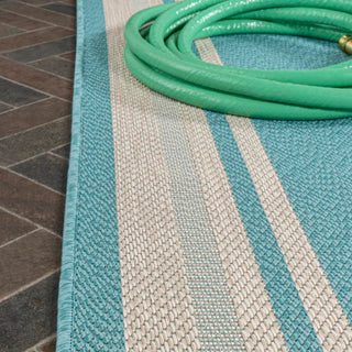 James Modern Border Stripe Indoor/outdoor Area Rug