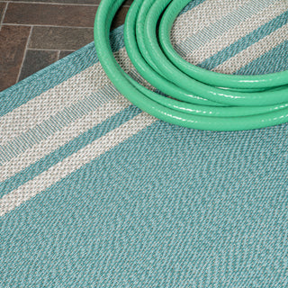 James Modern Border Stripe Indoor/outdoor Area Rug - JONATHAN Y