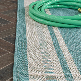 James Modern Border Stripe Indoor/outdoor Area Rug