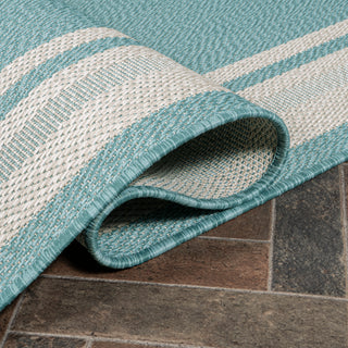 James Modern Border Stripe Indoor/outdoor Area Rug