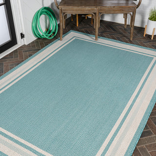James Modern Border Stripe Indoor/outdoor Area Rug