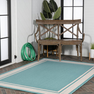 James Modern Border Stripe Indoor/outdoor Area Rug