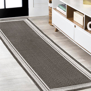 James Modern Border Stripe Indoor/outdoor Area Rug