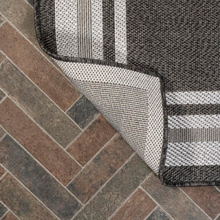 James Modern Border Stripe Indoor/outdoor Area Rug