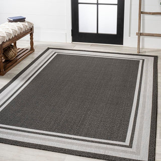 James Modern Border Stripe Indoor/outdoor Area Rug
