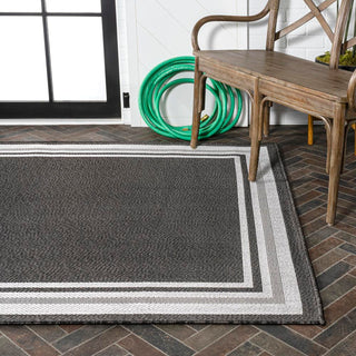 James Modern Border Stripe Indoor/outdoor Area Rug