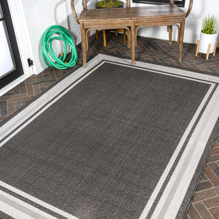 James Modern Border Stripe Indoor/outdoor Area Rug
