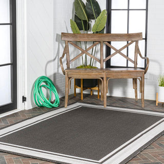James Modern Border Stripe Indoor/outdoor Area Rug