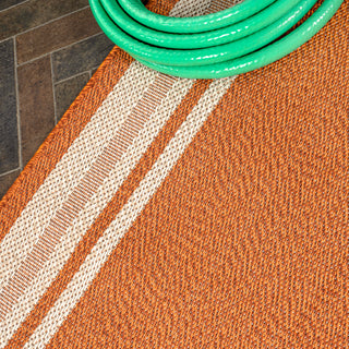 James Modern Border Stripe Indoor/outdoor Area Rug