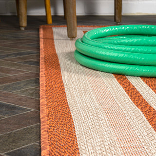 James Modern Border Stripe Indoor/outdoor Area Rug