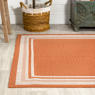 James Modern Border Stripe Indoor/outdoor Area Rug