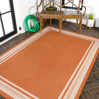 James Modern Border Stripe Indoor/outdoor Area Rug