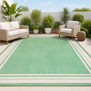 James Modern Border Stripe Indoor/outdoor Area Rug