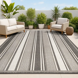 Haynes Modern Double Stripe Indoor/outdoor Area Rug