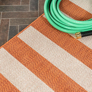 Negril Two-tone Wide Stripe Indoor/outdoor Area Rug - JONATHAN Y