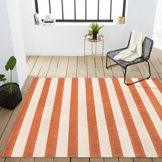 Negril Two-tone Wide Stripe Indoor/outdoor Area Rug - JONATHAN Y