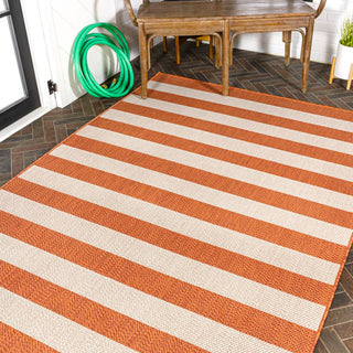 Negril Two-tone Wide Stripe Indoor/outdoor Area Rug - JONATHAN Y