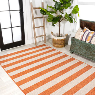 Negril Two-tone Wide Stripe Indoor/outdoor Area Rug - JONATHAN Y