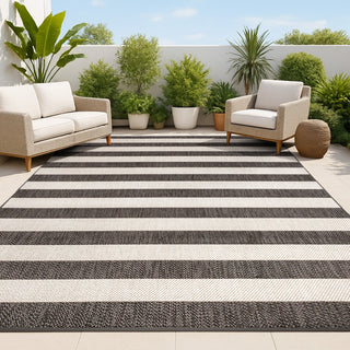 Negril Two-tone Wide Stripe Indoor/outdoor Area Rug