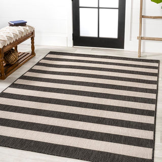Negril Two-tone Wide Stripe Indoor/outdoor Area Rug - JONATHAN Y