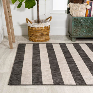 Negril Two-tone Wide Stripe Indoor/outdoor Area Rug - JONATHAN Y