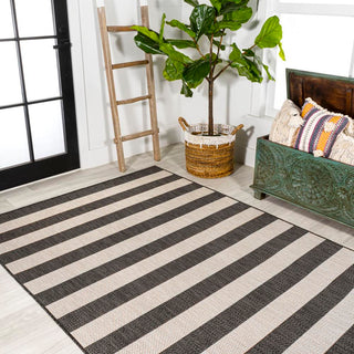 Negril Two-tone Wide Stripe Indoor/outdoor Area Rug - JONATHAN Y