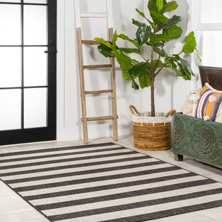 Negril Two-tone Wide Stripe Indoor/outdoor Area Rug - JONATHAN Y