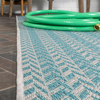 Chevron Modern Concentric Squares Indoor/outdoor Area Rug - JONATHAN Y