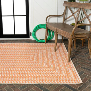 Chevron Modern Concentric Squares Indoor/outdoor Area Rug