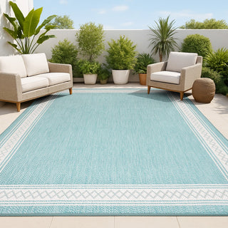 Lucia Classic Diamond Border Indoor/outdoor Area Rug