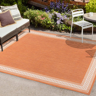 Lucia Classic Diamond Border Indoor/outdoor Area Rug