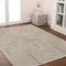 Pastel MidCentury Art Deco Striped Arches Two-Tone High-Low Area Rug